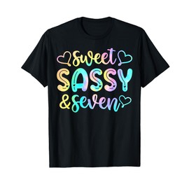 7th Birthday Girl Sweet Sassy And Seven 7 Years Old Girls T-Shirt
