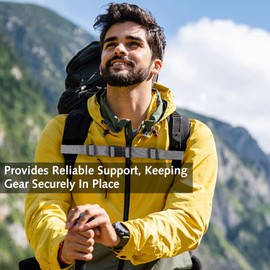 2 Pair Non-Slip Backpack Chest Strap,Chest Strap for Backpack,Rucksack Buckle Clips,Bag Belt Bumbag Carrying,Front Adult Backpcak,Pack Adjustable Clip, Extender Heavy-Duty Hiking,Security Performance