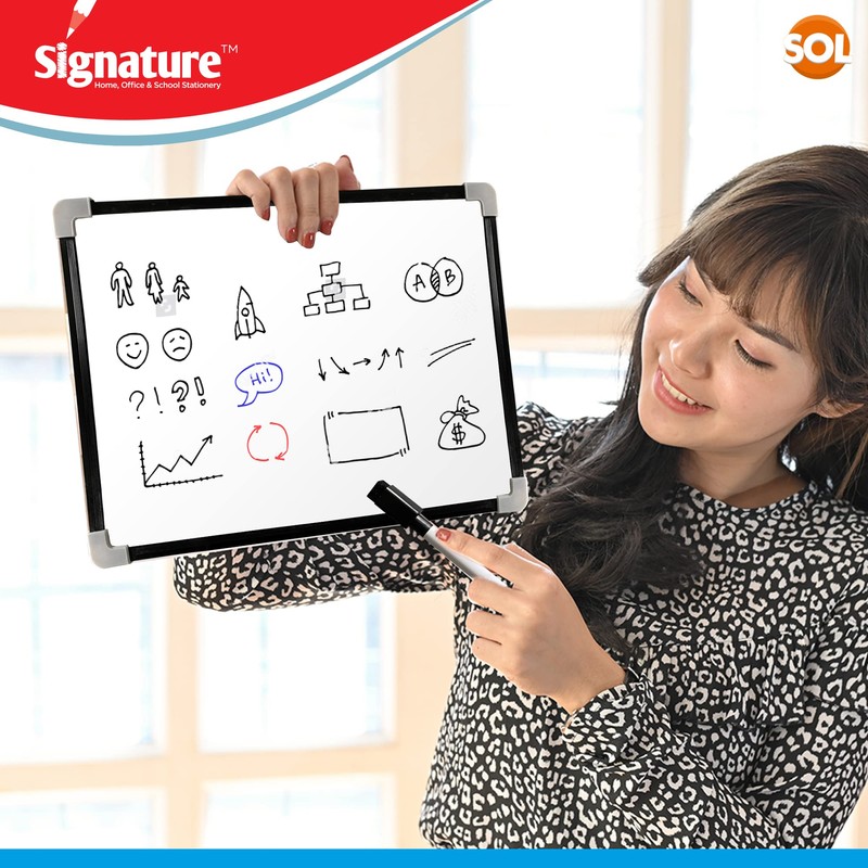 SOL Magnetic Whiteboard A4 with Pen | 29 x 24cm