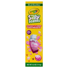 Brush Buddies Crayola Silly Scents Flavored Kids Toothpaste with Fluoride, Anticavity, Bubblegum Flavored for Ages 2+