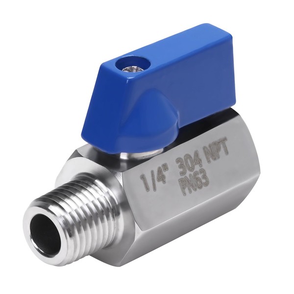 DERNORD 1/4 Inch Mini Ball Valve Stainless Steel Female x