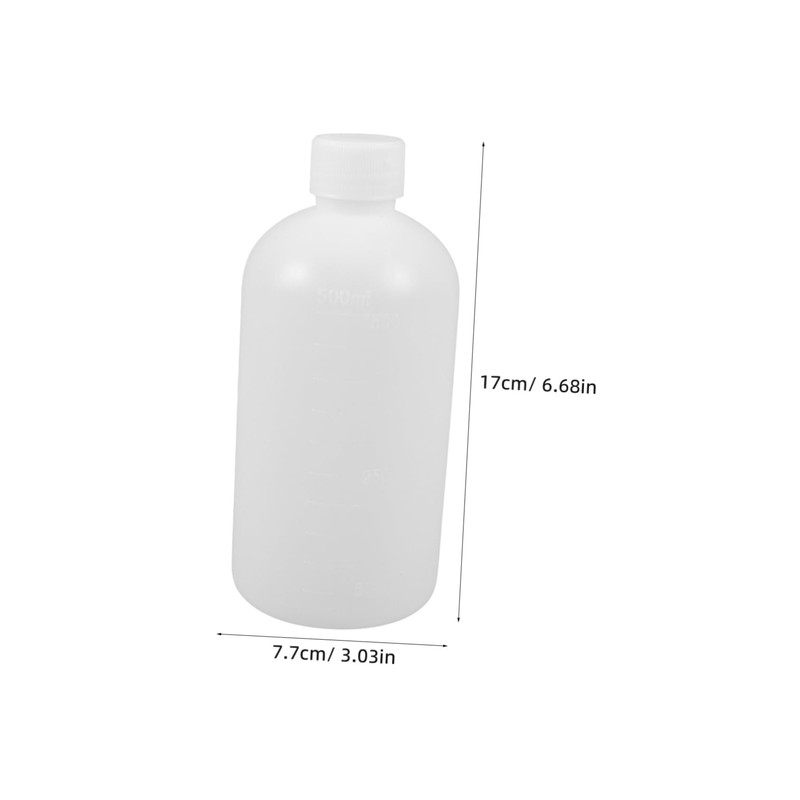 Ipetboom 2pcs Plastic Narrow Mouth Reagent Bottles Graduated Liquid Storage