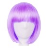 Lymalimoon Peluca Morado Claro Lila Corta Cabello Liso Y Fleco