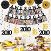 Awesome Since 2010 Photo Banner, Black Gold Sweet 16 Party
