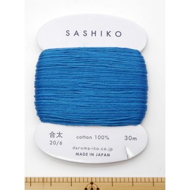 Dharma 01-2410 Sashiko Yarn, Card Roll, COL.224, Blue, Approx. 98.8 ft (30 m)