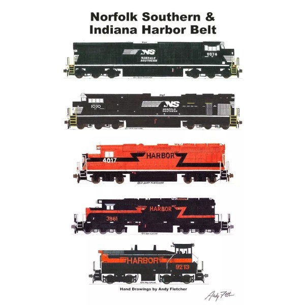 Norfolk Southern & Indiana Harbor Belt 11"x17" Poster by Andy