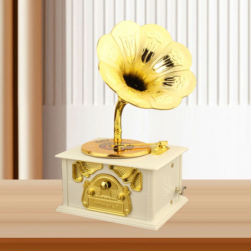 Retro Gramophone Music Box Classic Phonograph Shape Music Box for