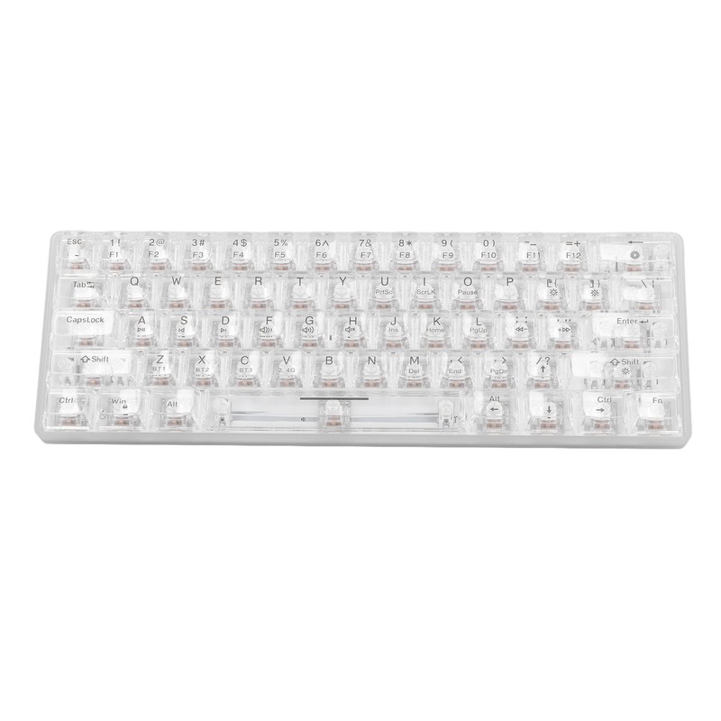 Mechanical Keyboard Bluetooth 2.4G Wireless Wired Hot Swappable White Switch