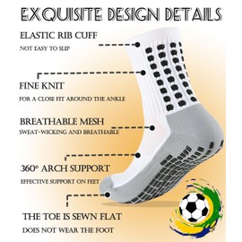 KMOLY 1 Set Kids Grip Soccer Socks and Shin Guard Sleeves for Age 7-14 Youth Boys Children Football Basketball Training (2 Set White)