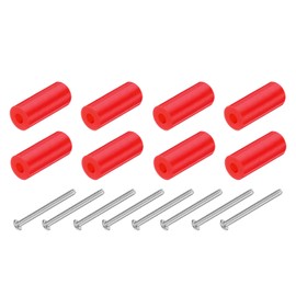 MECCANIXITY 16pcs Electrical Outlet Spacers Extender Kit Include 8pcs 25mm Switch Receptacle Screw Spacers and 8pcs 1-1/2 Inch 6-32 Thread Flat Head Long Socket Screw