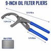 Adjustable 45# Steel Oil Filter Pliers, 9-Inch & 12-Inch Options