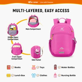 SKYSPER Children's Backpack Boys & Girls with Chest Strap 10 L, Comfortable Hiking Backpack Travel Backpack Children's School Backpack