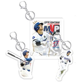 [EESDCOS] MVP for 2 Consecutive Years in a Row with Full Votes! Shohei Otani 3-piece Set, Bag Hanger, 3 Pieces, Keychain, Baseball, Unisex, Bag Decoration, Short Sleeve, Souvenir, Key Decoration, Gift