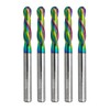 WEXWE Tools Ball Nose Carbide End Mill, DLC Coating, CNC