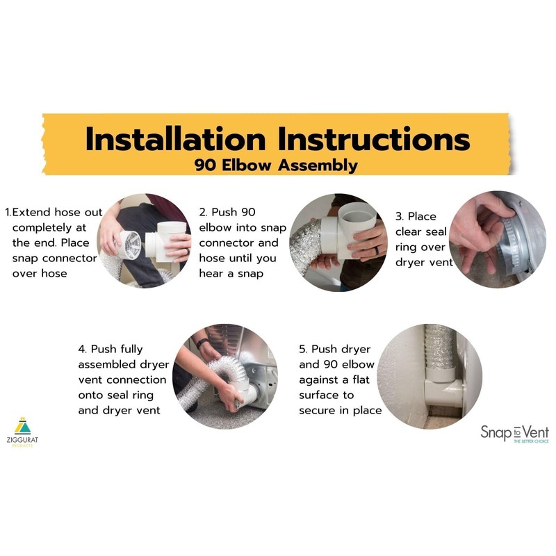 DIY Dryer Vent Connector Kit - Space Saving, Toolless Design