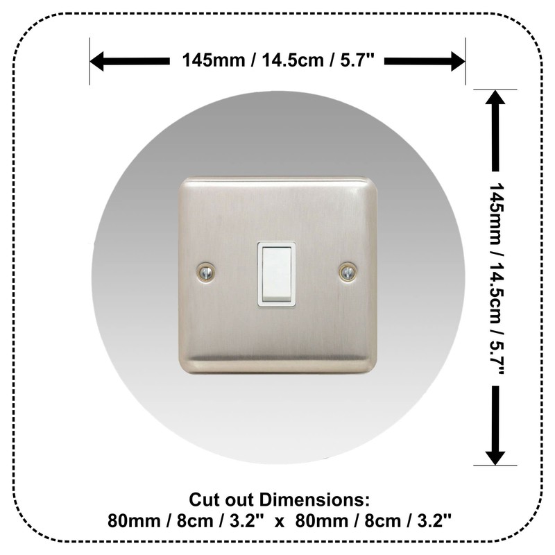 Single Light Switch Surround | Round | Acrylic Back Panel