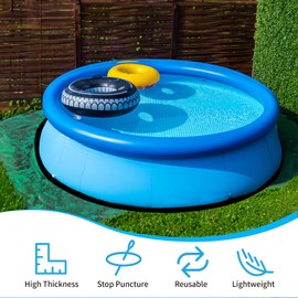 Iriisy 24ft Round Pool Liner Pad, Outdoor Swimming Pool Mat for Above Ground Pool, Pre-Cut Pool Liners for Protection, Thick Geotextile Pool Ground Pad, Puncture Prevention, Extend Liner Life (24')