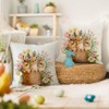 ARGOOFG Easter Pillow Covers 20X20 Inch,Flowers Rabbits Bunny Tulip Throw