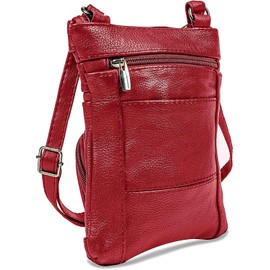 Krediz leather Crossbody Purses for Women, Multi Pocket Crossbody Purse with Adjustable Strap, Soft & Durable Leather Purse