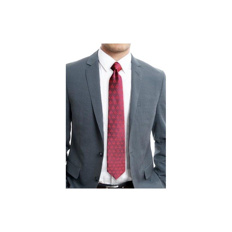 Red Square & Compass Masonic Neck Tie - [Red]