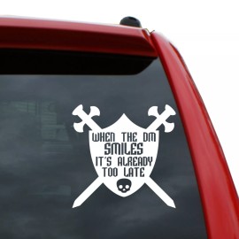 Black Heart Decals & More D&D / Tabletop gaming - DM Smiles Vinyl Decal | Color: White | 5" tall