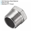 sourcing map Reducer Hex Bushing, 3/4 PT Male to 1/4