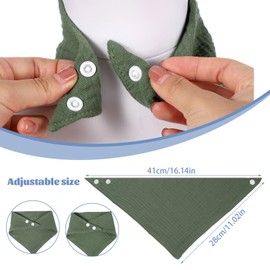 Baby Bibs, 10 Packs Baby Bandana Dribble Bibs, Cotton Soft and Absorbent Drool Bibs with Adjustable Snaps for 0-36 Months Unisex Newborn Baby Boys