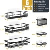 OMAIRA 6-Pack Shower Caddy Organizer Shelves Rack, Stainless Steel Adhesive