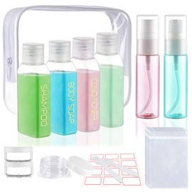 Cosywell Travel Bottles for Toiletries 14 Pack TSA Approved Travel Shampoo and Conditioner Bottles Leak Proof Travel Size Containers Refillable Small Plastic Squeeze Bottles for Cream Lotion(Clear)