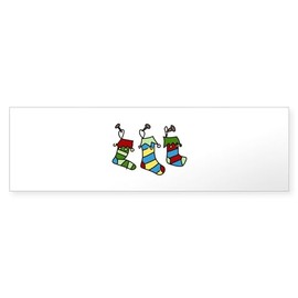 CafePress Christmas Stocking Trio Bumper Sticker Sticker (Bumper 50 pk)