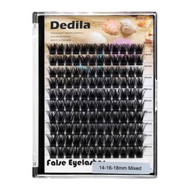Dedila 120 Pcs Handmade D Curl Makeup Clusters Eye lashes Extensions Mixed 10-12-14-16mm/12-14-16mm/14-16-18mm D Curl Soft and Lightweight Individual false eyelashes Wide Stem (Mixed 14-16-18mm)