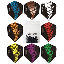 THOR-DARTS 30 x 150 Micron Ultra Strong Darts Flights HD-280 F2 Mixed Colours Extra Long Lasting (Extra Strong 150mic Colour Mix, 30 Flights = 10 Set