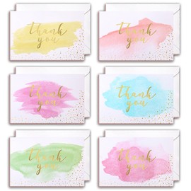 Thank You Greeting Cards Set, 6pcs Small Postcards With Envelopes For Birthday, Wedding, Small Business, Mothers, Fathers, Friends Thank You Cards Multipack