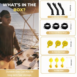 3 - Fuel Gas Can Jug Spouts, Rings, Vents & Caps for Blitz Wedco Scepter Essence Midwest Eagle