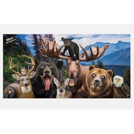 Wildlife Selfie 30"x60" Beach Towel Dog Thin 100% Cotton Velour Bear Deer Moose