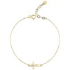 MIONZA 14k Gold Plated Cross Bracelet for Women, Bracelets, Yellow