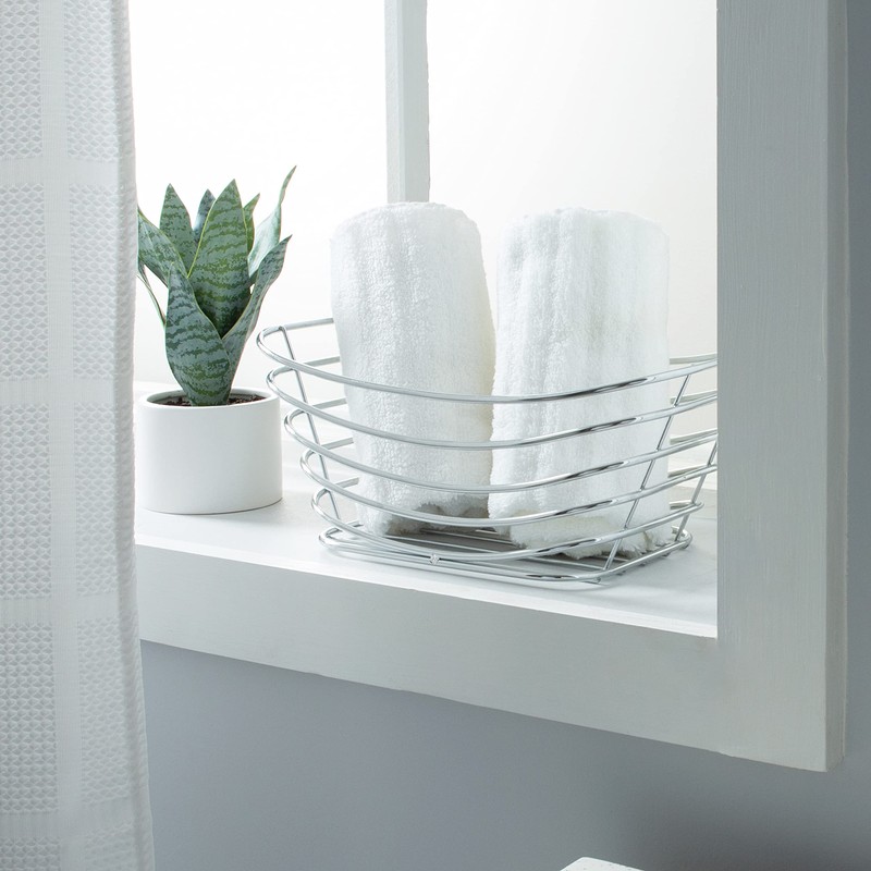 Simplify Wire Towel Basket| Dimensions: 12.1" x 7.5" x 5.1"|