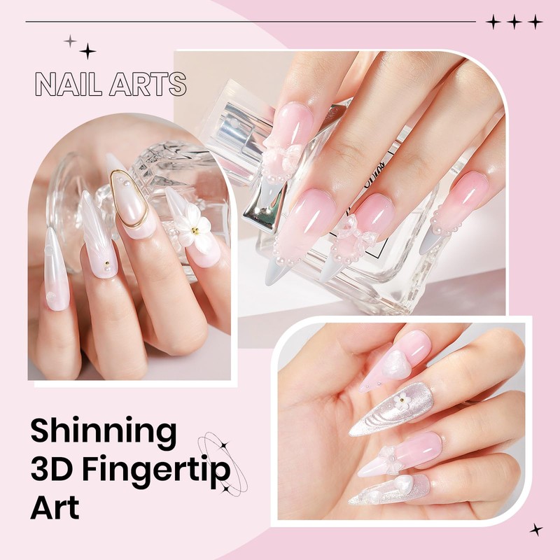 SUPWEE 3D Nail Gel Art Pearl White,Solid Gel for Nails