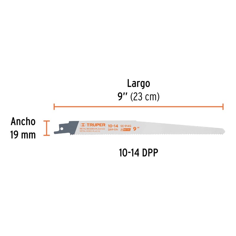 Truper SE-914G, 2 Seguetas bimetálicas para sierra sable, uso general,