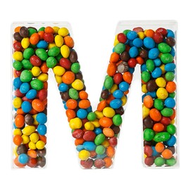 OAEUQ Fillable Alphabet Acrylic Tray Letter Candy Jar Reusable Party Food Jar with Magnetic Lid 10-Inch Sealed Decorative Box (M)