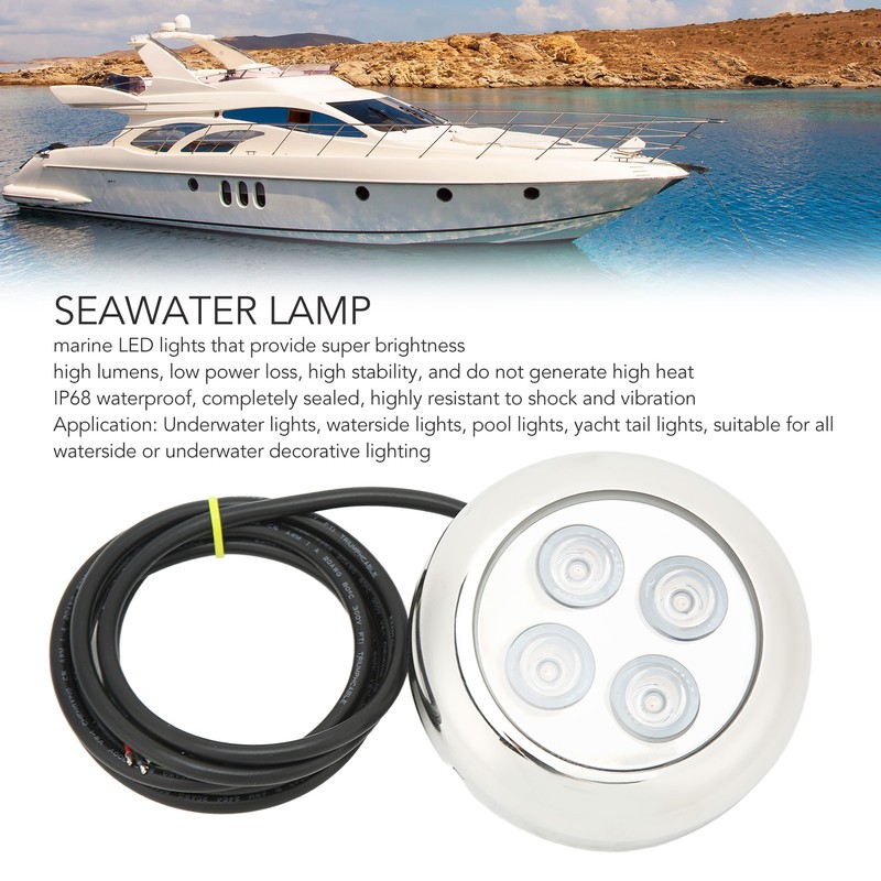 Marine Underwater Light 60° Angle IP68 Waterproof Seawater Interior Dome