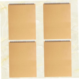 Operitacx 4pcs Sketching Paper Drawing Notebook Wire Bound Book Pad Brown Paper Sketchbook Drawing Accessories Cowhide Cover Book Cash Storage Wimmelbooks for Painting Paper Pad