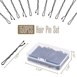 HIGHROCK150 Pcs Bobby Pins, 2 inch Hair Clips Hair Grips for Women Hair Styling Pins with Storage Box (Black Blonde Brown)
