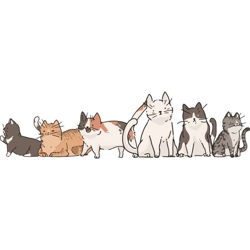 Fujitoya Cat Silhouette Wall Sticker Removable Living Room DIY Entrance