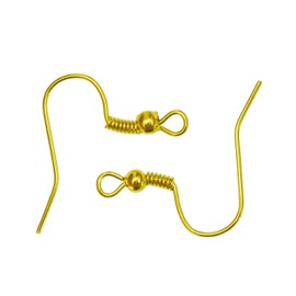 Earring Hooks - 200 pcs -Gold Plated Surgical Steel - 18 mm with Kare & Kind® retail packaging (Gold)