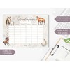 Horse timetable magnetic wipe clean for fridge and whiteboard, boho