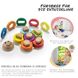 Pikatoyz Montessori Toys from 1 Year Old Baby Games for Kids Boys and Girls Wooden Toy for Stacking and Sorting Motor Skills Toy Kids Toys Travel Toy