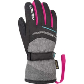 Reusch Children's Bolt GTX Junior Glove, Black/Black Melange/Pink Glo, 5