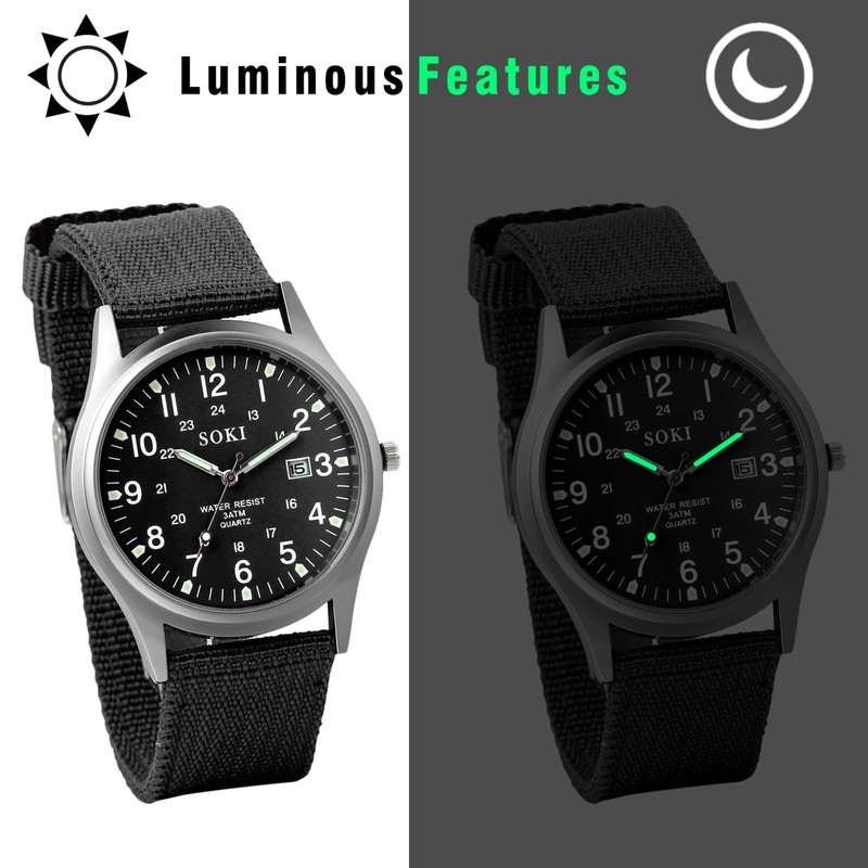 Men's Watch Seiko Watch Waterproof Luminous Arabic Numerals Simulation Military