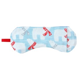 Natural Materials Hinyari with the power of salt warm with the power of mung beans eyes moist moisturizing eye pillow Polar muffler blue 21 x 9 x thickness 1 cm relax with lavender and chamomile scent